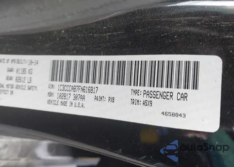 2015 Chrysler 200 Limited z USA, uszkodzony, nr VIN 1C3CCCAB7FN616817